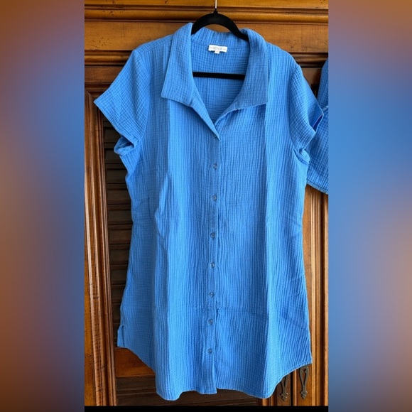 S’edge Gause Large blue indigo top / dress no tags - Picture 1 of 4